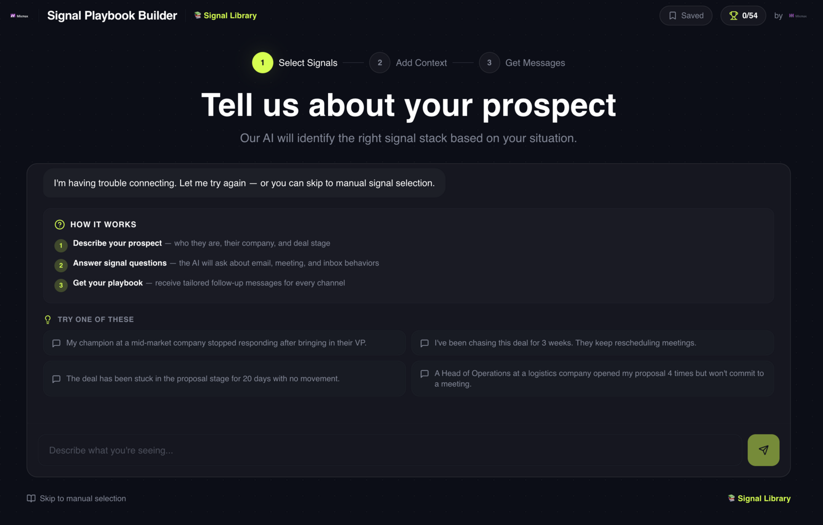 Signal Playbook Builder screenshot
